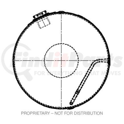 Freightliner A03-32566-181 Fuel Tank - Aluminum, 22.88 in., RH, 110 gal, Plain