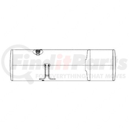 Freightliner A03-33106-121 Fuel Tank - Aluminum, 22.88 in., RH, 50 gal, Plain