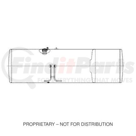 Freightliner A03-33728-181 Fuel Tank - Aluminum, 22.88 in., RH, 120 gal, Plain, D2