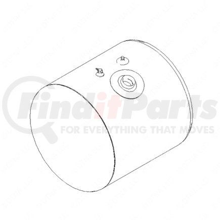 Freightliner A03-34806-111 Fuel Tank - Aluminum, 25 in., RH, 50 gal, Plain, without Electrical Flow Gauge Hole