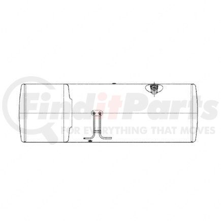 Freightliner A03-35694-517 Fuel Tank - Aluminum, 25 in., RH, 140 gal, Polished