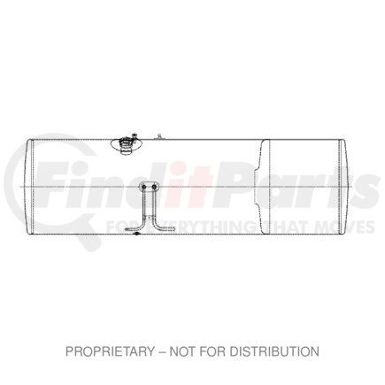 Freightliner A03-33728-235 Fuel Tank - Aluminum, 22.88 in., RH, 120 gal, Polished, without Exhaust Fuel Gauge Hole