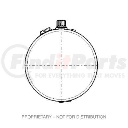 Freightliner A03-38470-017 Fuel Tank - Aluminum, 25 in., RH, 60 gal, Plain, Split