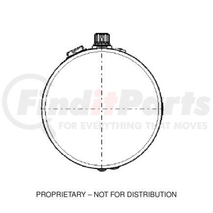 Freightliner A03-38470-057 Fuel Tank - Aluminum, 25 in., RH, 70 gal, Polished, Split