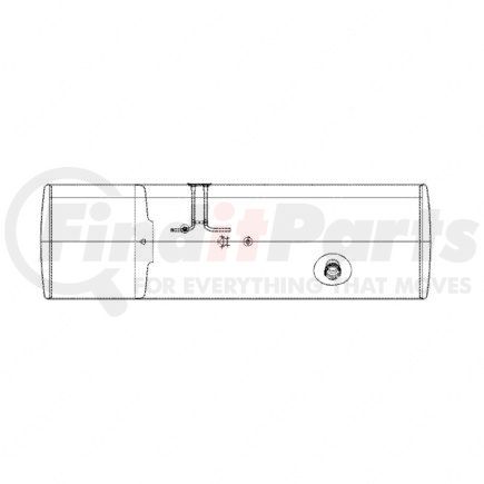 Freightliner A03-35703-615 Fuel Tank - Aluminum, 22.88 in., RH, 140 gal, Polished, without Exhaust Fuel Gauge Hole