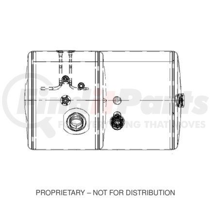 Freightliner A03-40778-000 Fuel Tank - Aluminum, 25 in., LH, 60 gal, Plain, Hydraulic, Split