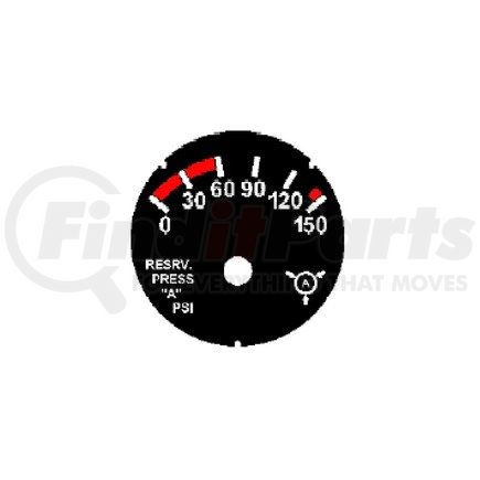 Freightliner A22-78442-000 Brake Pressure Gauge - Reservoir A Pressure, Black, PSI