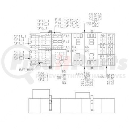 FREIGHTLINER A23-13658-006 - multi-purpose wiring terminal - pdm block, female, black, plug, 69 (67) cavity count | plug - 69 cavity2 bulkhead, pdmxd, 23 black
