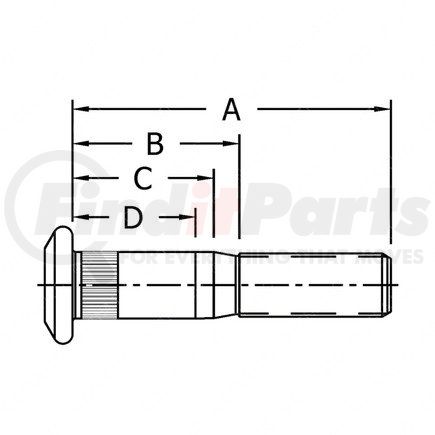 Freightliner CM-102188 Wheel Stud - M22 x 1.5mm x 4.09"