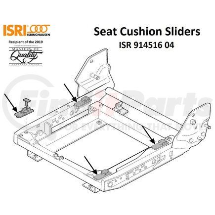 Freightliner ISR-914516-04 Isri Cascadia, Sliders For Seat Cushion, L1/L2/L3