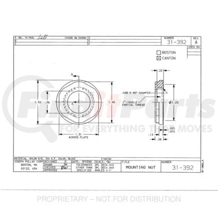 Freightliner POL-31-392P Nut