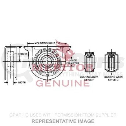 Freightliner TDA-CB210121-1XSA Drive Shaft Center Support Bearing - 2.81 in. Height