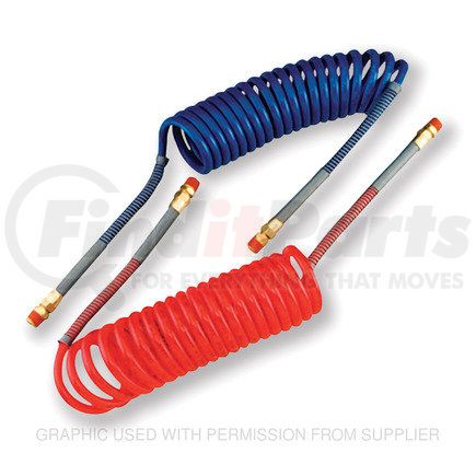 Freightliner VEL022025 Trailer Air Brake Air Line Assembly - Blue and Red, 1/2-14 NPTF in. Thread Size