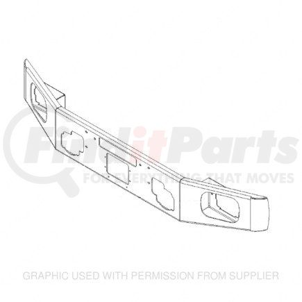 Freightliner WWS46013C3541 Bumper - 14 in. Deep, Section