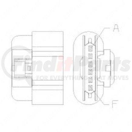 Freightliner 23-13144-610 Multi-Purpose Wiring Terminal - ECU/Device, Female, Black, Plug, 6 Cavity Count