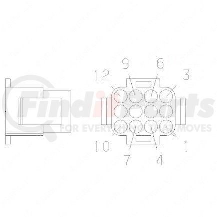 Freightliner 23-13150-003 Multi-Purpose Wiring Terminal - Female, Natural, Inline, 12 Cavity Count