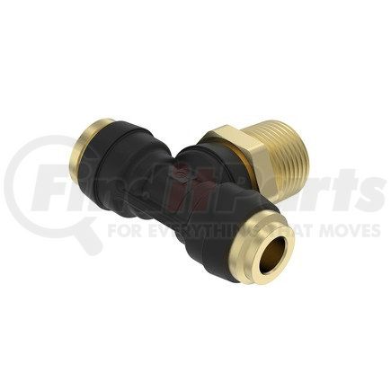 Freightliner 23-14397-007 Air Brake Air Line Fitting - Glass Fiber Reinforced with Nylon, Tee, Brass, Push-to-Connect, 0.50 MPT, 0.38NT, 0.50NT