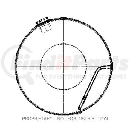 Freightliner A03-32714-491 Fuel Tank - Aluminum, 25 in., RH, 140 gal, Polished, without Exhaust Fuel Gauge Hole