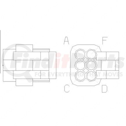 Freightliner A06-25512-037 Multi-Purpose Wiring Terminal - Cover/Cap, Black, Plug, 6 Cavity Count