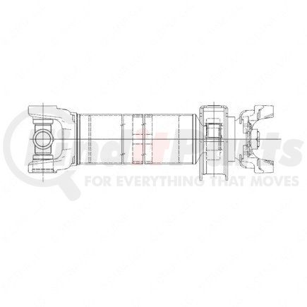 Freightliner A09-10657-472 Drive Shaft - W Slip and Stub Yokes, Rear, SPL100, Inboard, Main, Midship, 47.5 in.