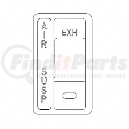 Freightliner A12-17273-003 Air Brake Toggle Control Valve - 2.54 in. x 1.16 in.