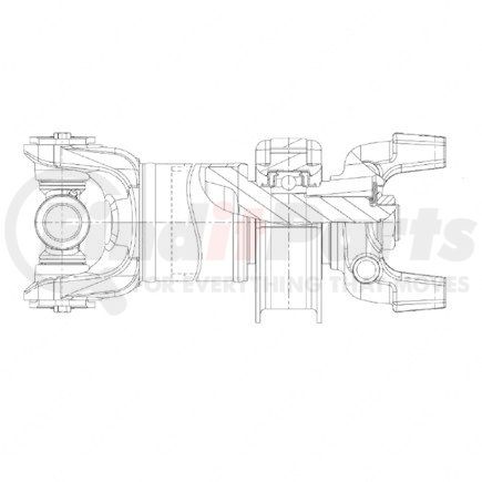 Freightliner A09-11527-600 Drive Shaft - Intermediate, 16XLT, Half Round, Midship, 60.0-Paint