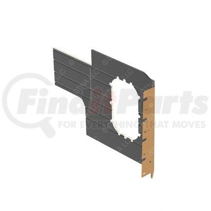 Freightliner A18-69091-700 Sleeper Side Panel Trim - Upholstery, Sidewall, Window, Fridge, TV Arm, Gray, Reinforced Glass Fiber, Right Hand