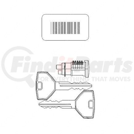 Freightliner A22-45236-023 Door and Ignition Lock Set - Key Code