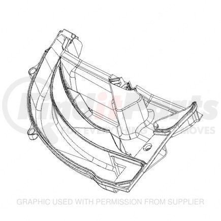 Freightliner A22-54713-000 Duct Cover - Polypropylene, Shadow Gray, 451.94 mm x 259.38 mm
