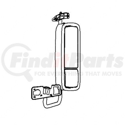 Freightliner A22-62161-011 Door Mirror - Assembly, Rearview, Outer, Wide, Remote, Painted, Right Hand Drive, Right Hand