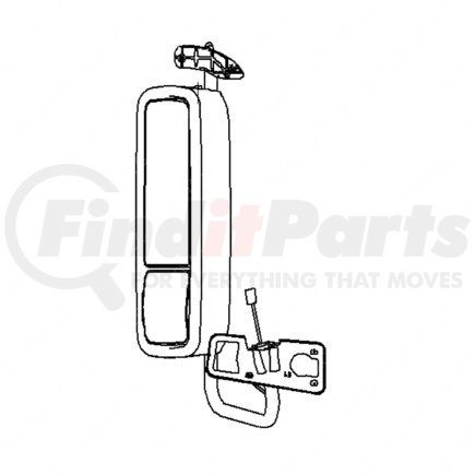 Freightliner A22-62161-010 Door Mirror - Assembly, Rearview, Outer, Wide, Remote, Painted, Right Hand Drive, Left Hand