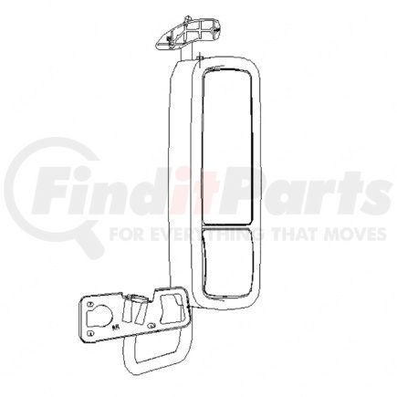 Freightliner A22-62162-007 Door Mirror - Assembly, Rearview, Outer, Bright, Remote, Heated, Right Hand