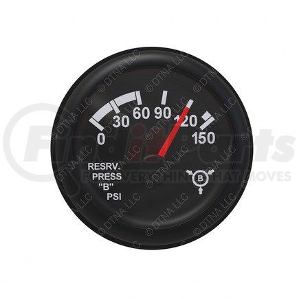 Freightliner A22-65540-000 Brake Pressure Gauge - Reservoir (B) Pressure, Black, PSI