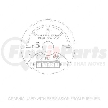 Freightliner A22-66352-108 Gauge - Electric, Fuel/Diesel Exhaust Fluid, Bright