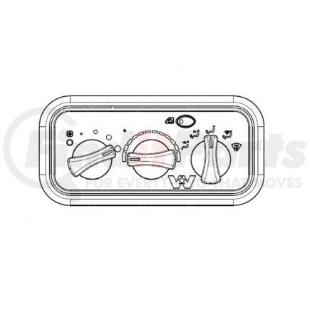 Freightliner A22-73379-005 Control - Heater and Air Conditioning, Panel, Rotary, Heater, Ac