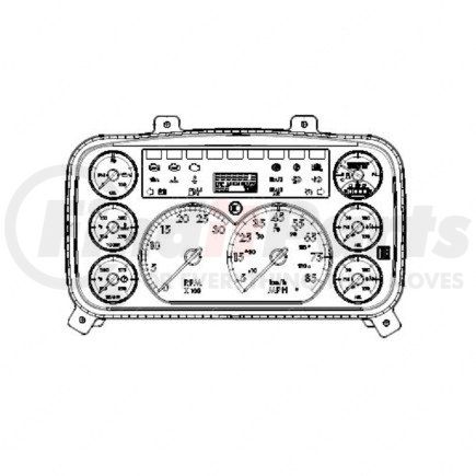 Freightliner A22-71789-013 Instrument Cluster - KPH/Mph/Tachometer/Transmission/2 Air