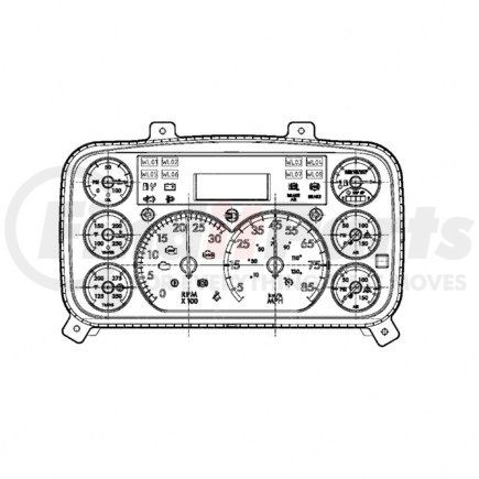 Freightliner A22-74801-106 Instrument Cluster - Assembly, ICU 3S, M2, US, Transmission Oil Temperature Gauge, 2 Air Gauge