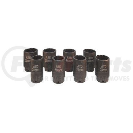 ATD Tools 8628 8 Pc. 12 Point Axle/Spindle Nut Socket Set