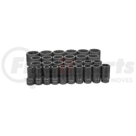 Grey Pneumatic 8129D 3/4" Dr. 29 Piece Deep Fract. Master Set - 12 Point