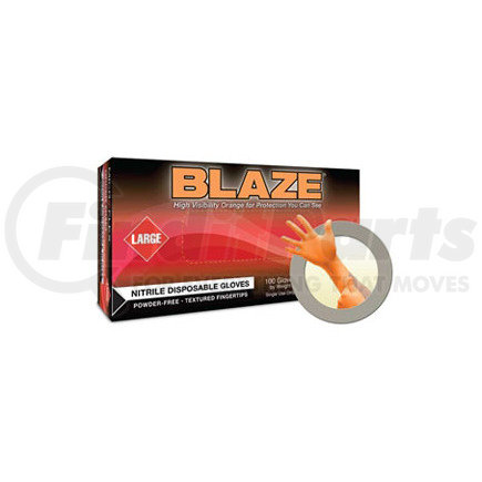 Microflex N483-L Blaze® Powder-Free Nitrile Examination Gloves, Orange, Large