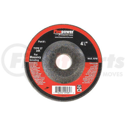 Firepower 1423-3201 Depressed Center Grinding Wheels, Type 27, 4 1/2” x 1/8” x 5/8”-11NC