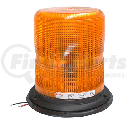 Grote 77643 Strobe Light - Round, Yellow, 12-24V, Flange Mount, Class I, High Profile