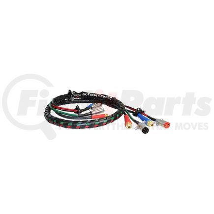 Tectran 169123 Air Brake Hose and Power Cable Assembly - 12 ft. 4-in-1, Horizontal Dual Pole, Dual Cable