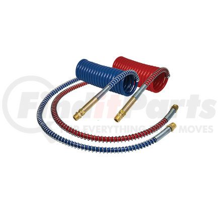 Tectran 20016 Air Brake Hose Assembly - 15 ft., Coil, Blue, Industry Grade, with Brass Handle