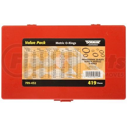 Dorman 799-452 Metric O-Rings Value Pack- 32 Sku's- 419 Pieces