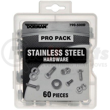 DORMAN 799-500D - pro pack stainless steel hardware - 60 pieces | pro pack stainless steel hardware - 60 pieces