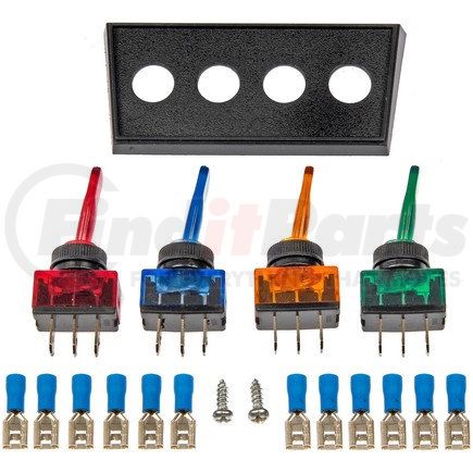 Dorman 86922 Lever Multiple Toggle Kit 4 Switches Red, Blue, Amber And Green