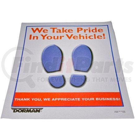 Dorman 9-2991 15 In. x 18 In. Paper Disposable Floor Mats