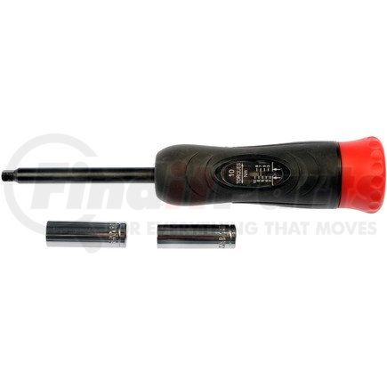 Dorman 974-502 1/4 In. Adjustable Torque Driver w/11 and 12 mm Sockets, 6 Bits, Adaptor in Case