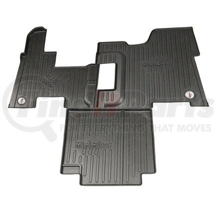 Minimizer FKPB2B-MIN Floor Mats - Black, 3 Piece, With Minimizer Logo, Manual Transmission, Front, Center Row, For Peterbilt
